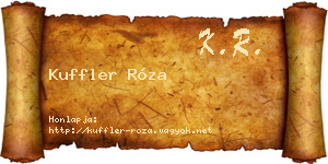 Kuffler Róza névjegykártya